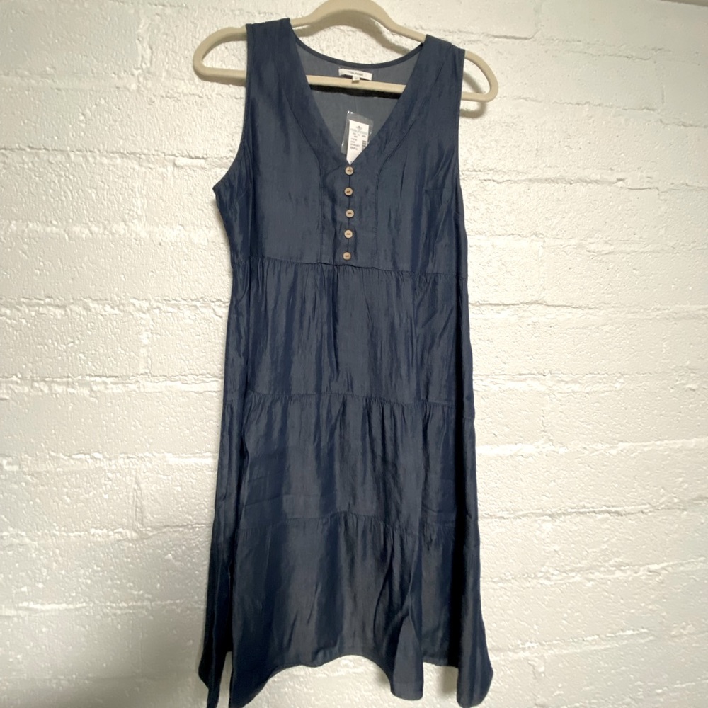 Jean Style Dress Button Down with tie back